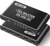 Rozdzielacz splitter HDMI 1 na 4 wyjścia HDMI 4K UHD 3D HS104-BK