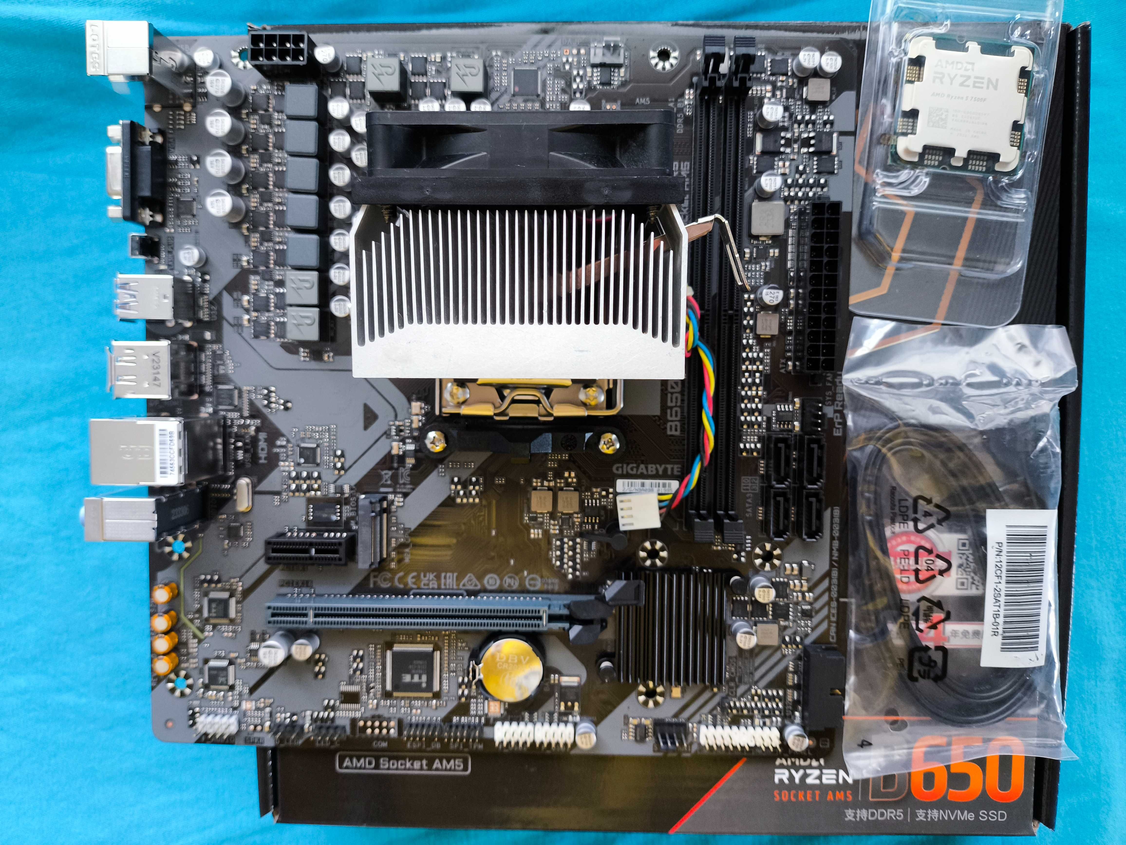 New Материнська плата b650 + new AMD Ryzen 7500f+ cooler