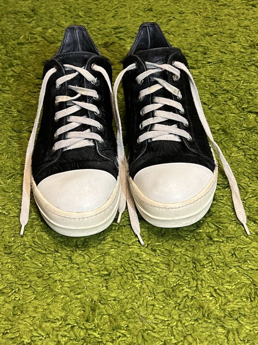 Rick owens ramones low pony hair black,archive,opium,ріки,рік овенс