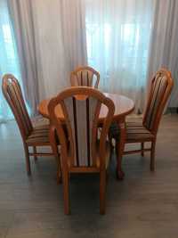 Stół drewniany bukowy+4 krzesła stół z krzesłami Dobrodzień, Pyka