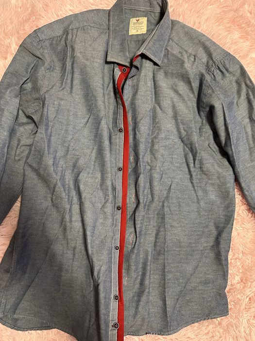 Triwenti koszula męska z długim rękawem niebieska