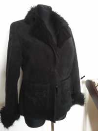 kurtka-  kożuszek czarny nowy L-XL