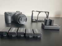 Camera Sony A6500 + cage + baterias + extras