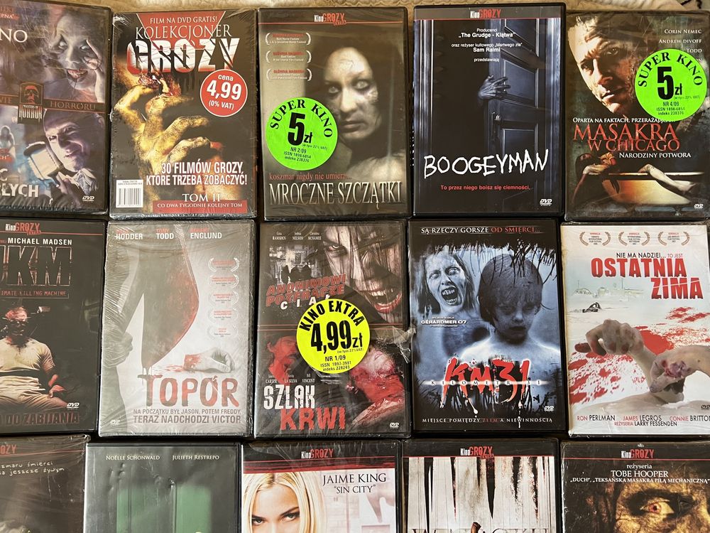 22 x Kino Grozy Komplet płyty DVD Horror Folia Zombie