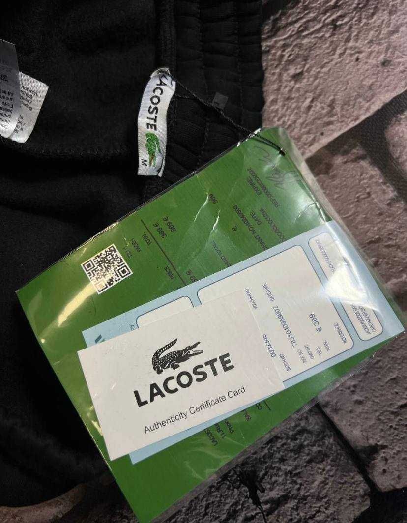 Lacoste 2024 Мужские черные штаны на флисе теплые зимние унисекс люкс