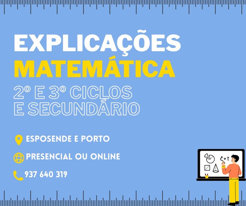 Explicações de Matemática (2 e 3 ciclos, secundário)