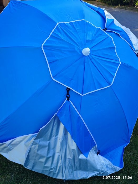 Nowy parasol 220cm ogrodowy plażowy, dwa boczne fartuchy.xxl duzy