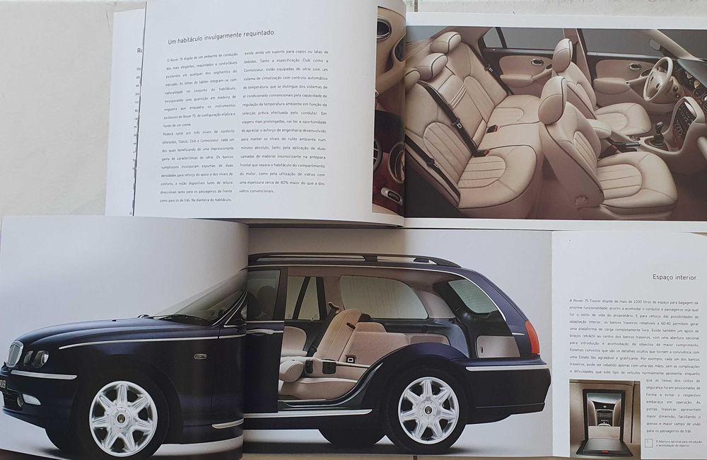 2 Catálogos automóvel Rover 75 e Rover 75 Tourer - Ano 2002