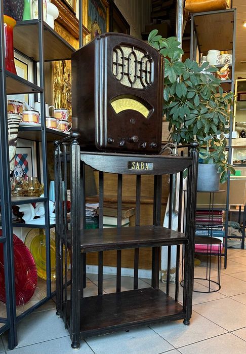 Przedwojenne radio Saba bakelit art deco + dedykowany stolik