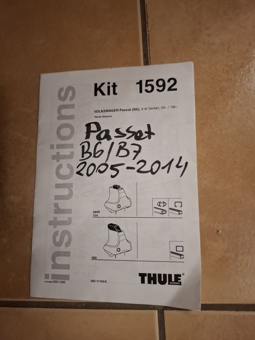 Bagażnik dachowy vw Passat b6 b7 belki Thule poprzeczki relingi