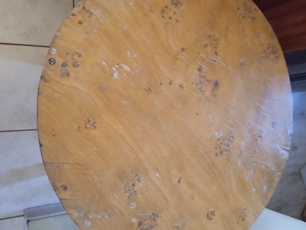 Stół okrągły drewniany PRL