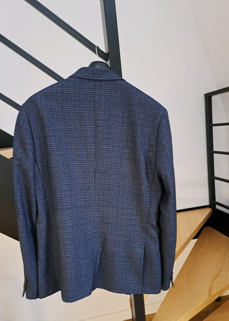 Granatowa marynarka męska w kratę Medicine XL slim fit