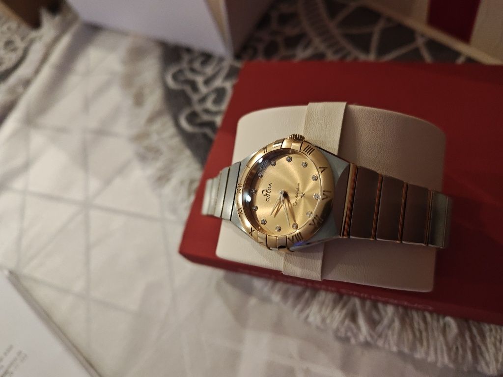 Zegarek damski Omega Constellation złoto 18k bicolor Diamenty