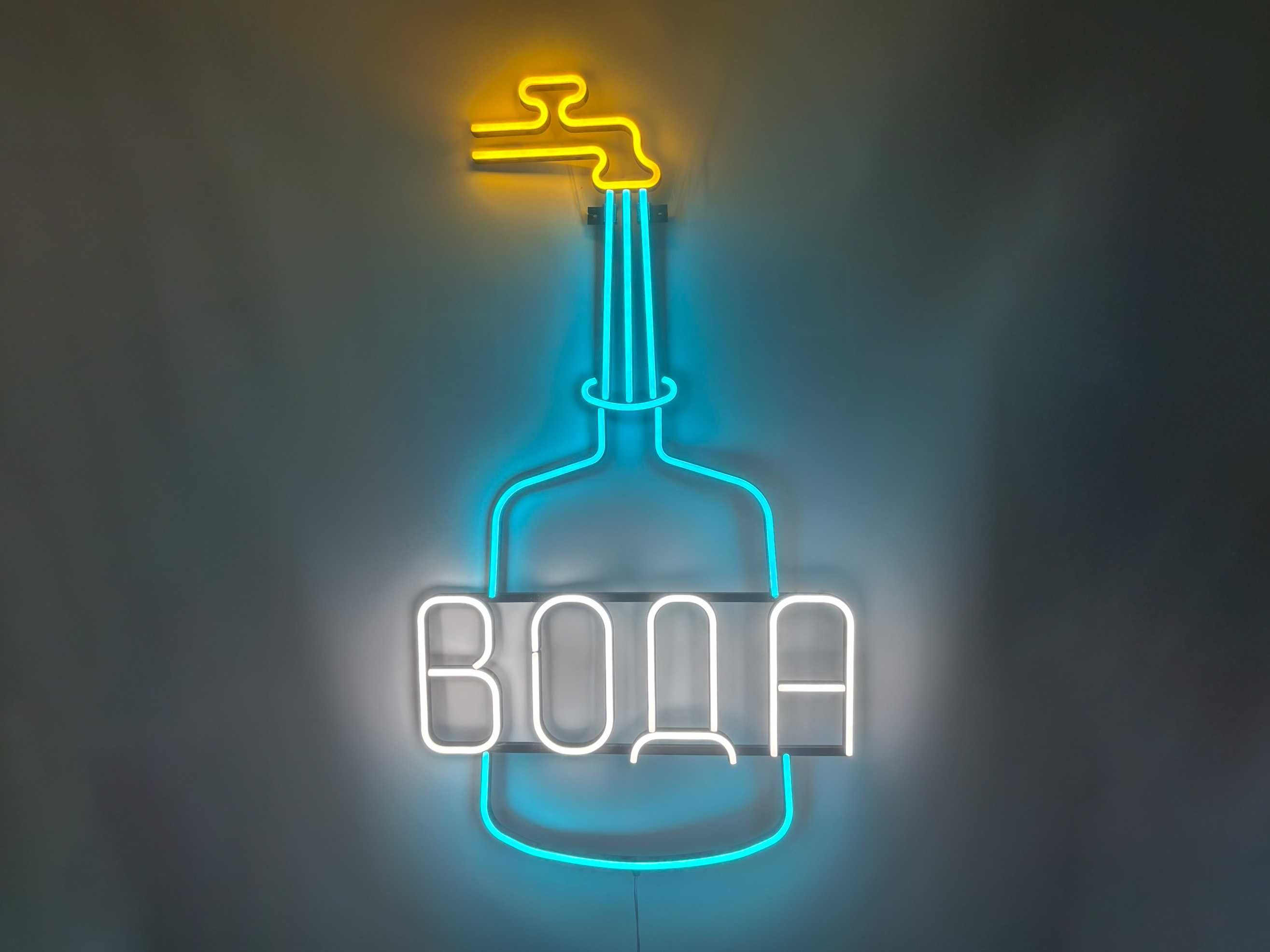Неонова вивіска "Вода бутиль" багатокольорова, 955*540 мм, нова