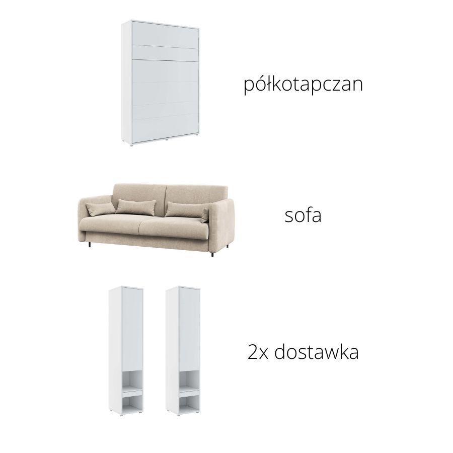 Półkotapczan BC-12 z sofą BC-19 + dostawki BC-07 160X200 Lenart