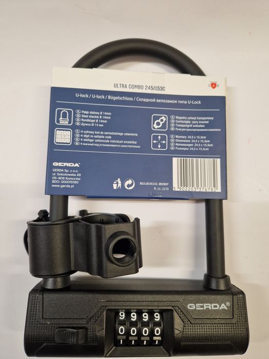 Zapięcie rowerowe, hulajnoga,zabezpieczenie Gerda ,u-lock,szekla,