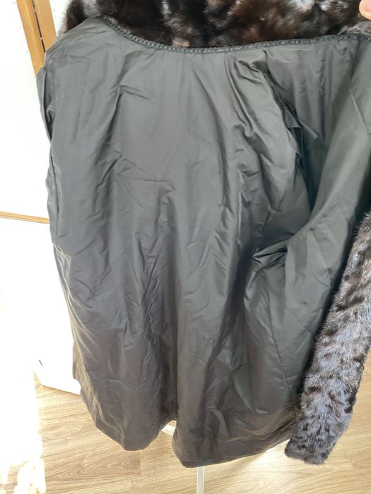 Naturalne futro z norek, czekoladowy brąz, L, stan igła!