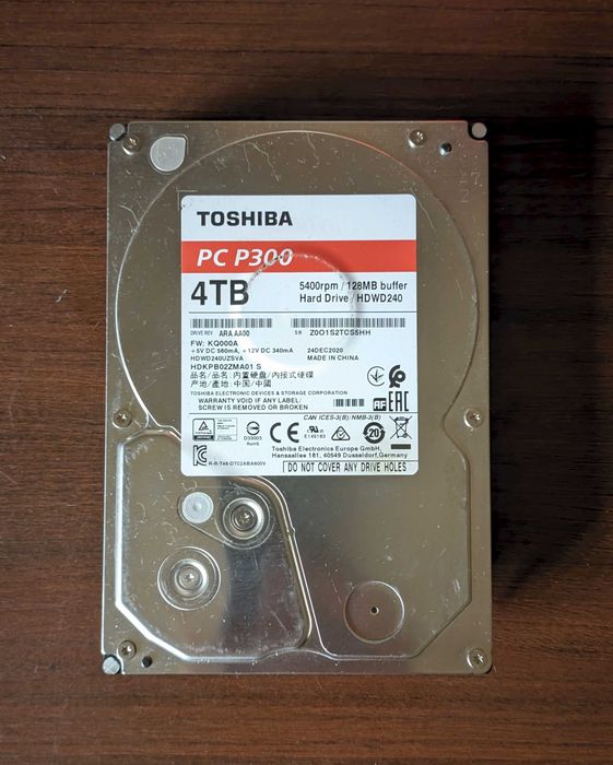 Dysk twardy 3,5" 4TB -- HDD Toshiba PC P300 (HDWD240, SATA)