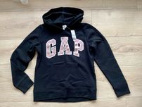 Gap czarna bluza blyszczacy napis 164 nowa z metką hm zara
