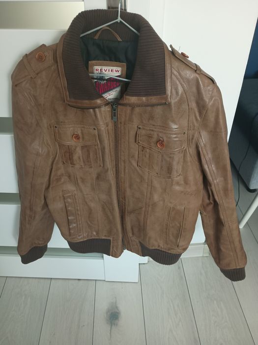 Kurtka skórzana brązowa