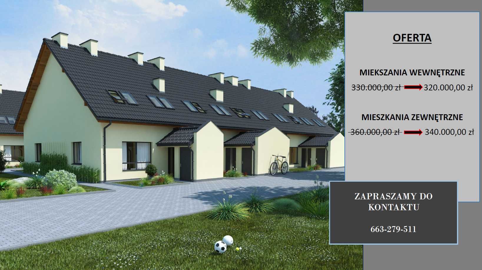 Mieszkania w zabudowie szeregowej w Kwilczu