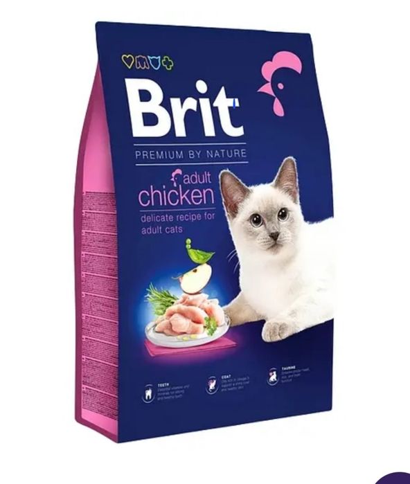 Сухий корм для котів Brit Premium, Nature Cat Adult Chicken, 8 кг (кур