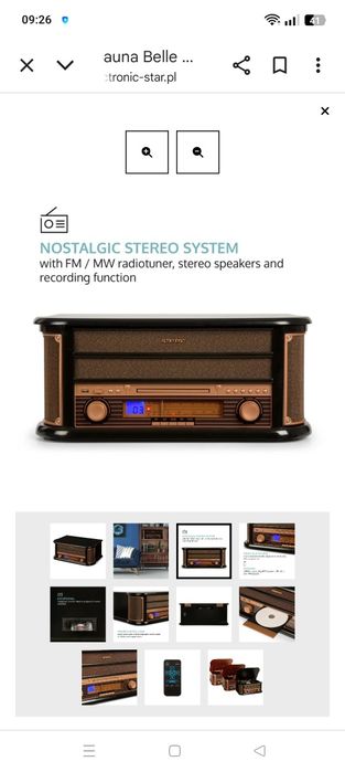 Mini wieża gramofon Auna Epoque 1908 Dab