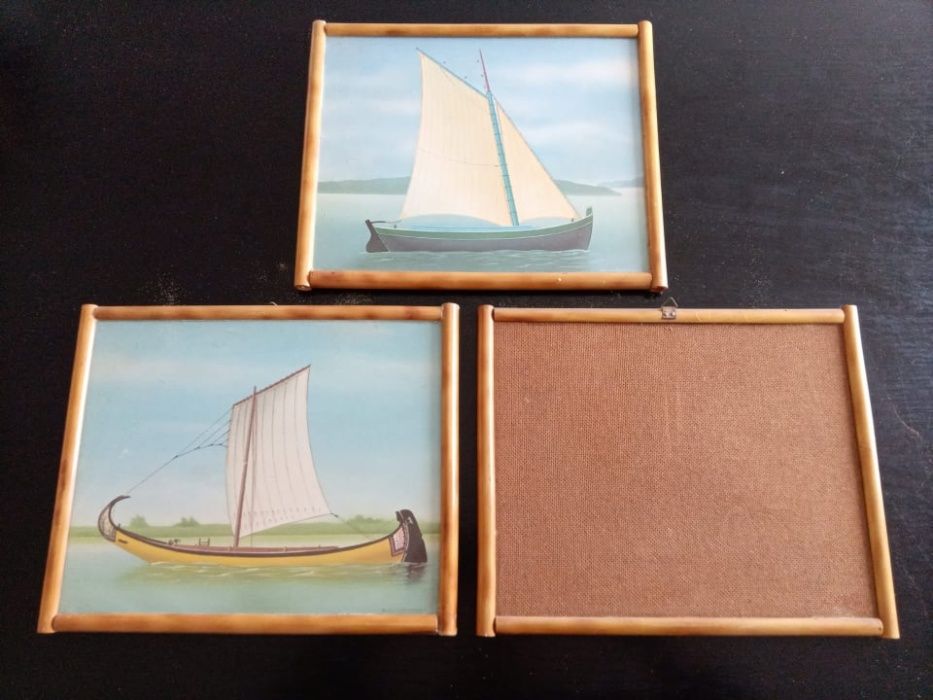 6 Quadros barcos em cana