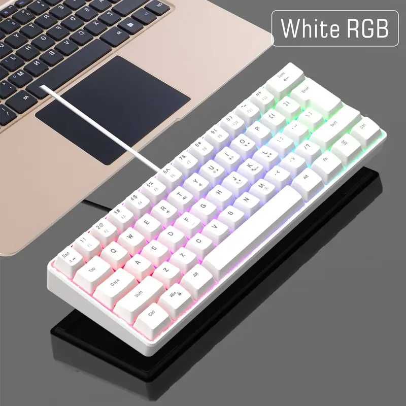 RGB  USB Світлодіодна клавіатура, Міні 60% Комп'ютерна клавіатура
