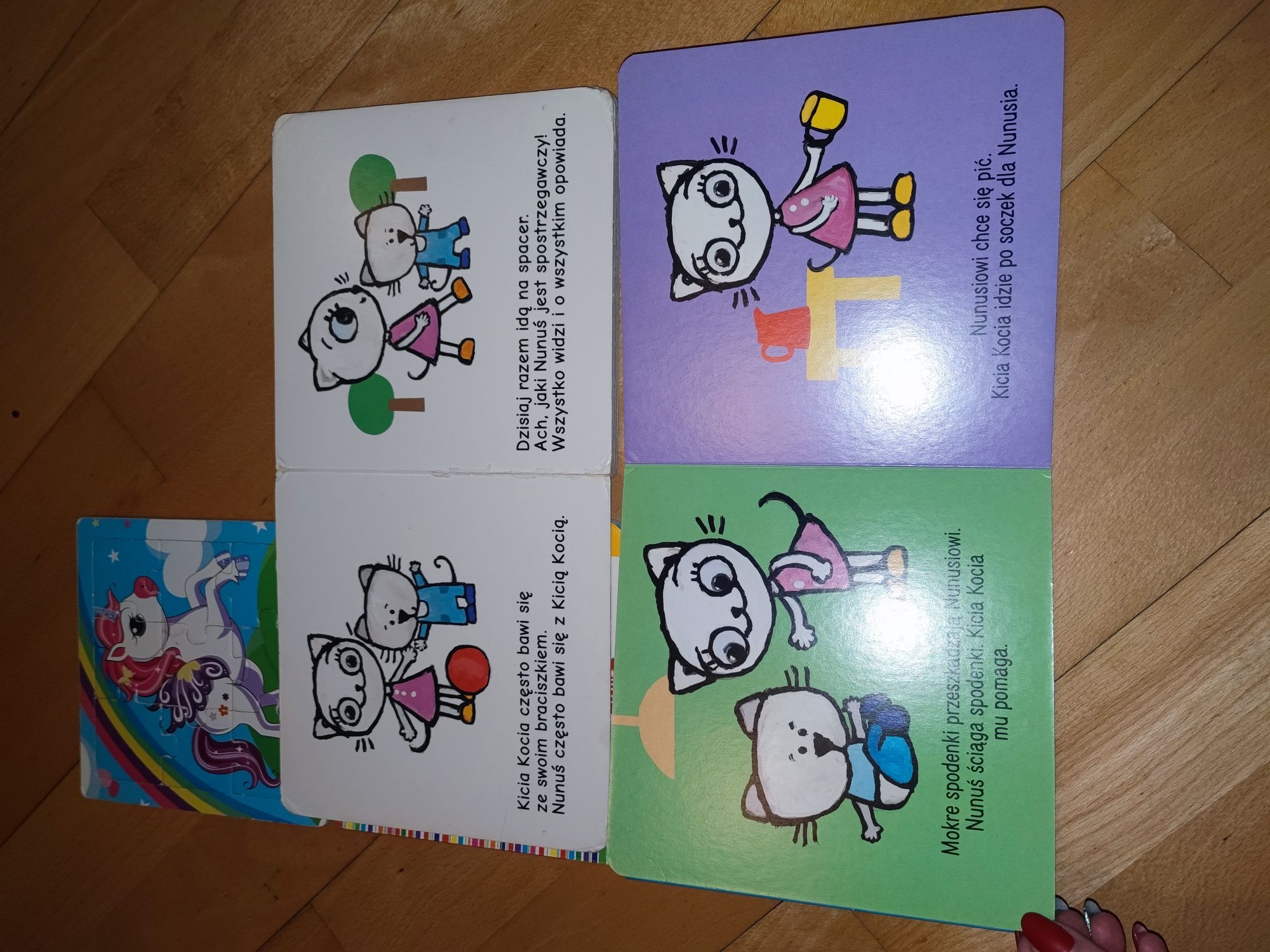 Książeczki dla dzieci najmłodszych kicia kocia i nunuś, kolory +puzzle