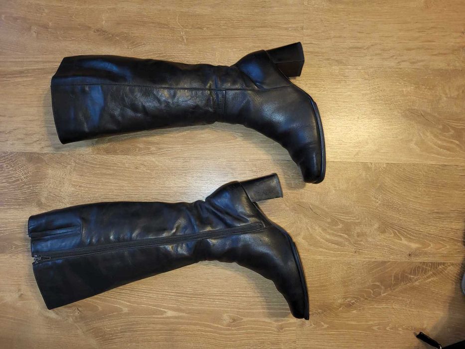 kozaki czarne długie skóra