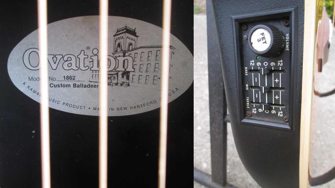 Guitarra eletroacústica Ovation 1862 Custom Ballader com estojo