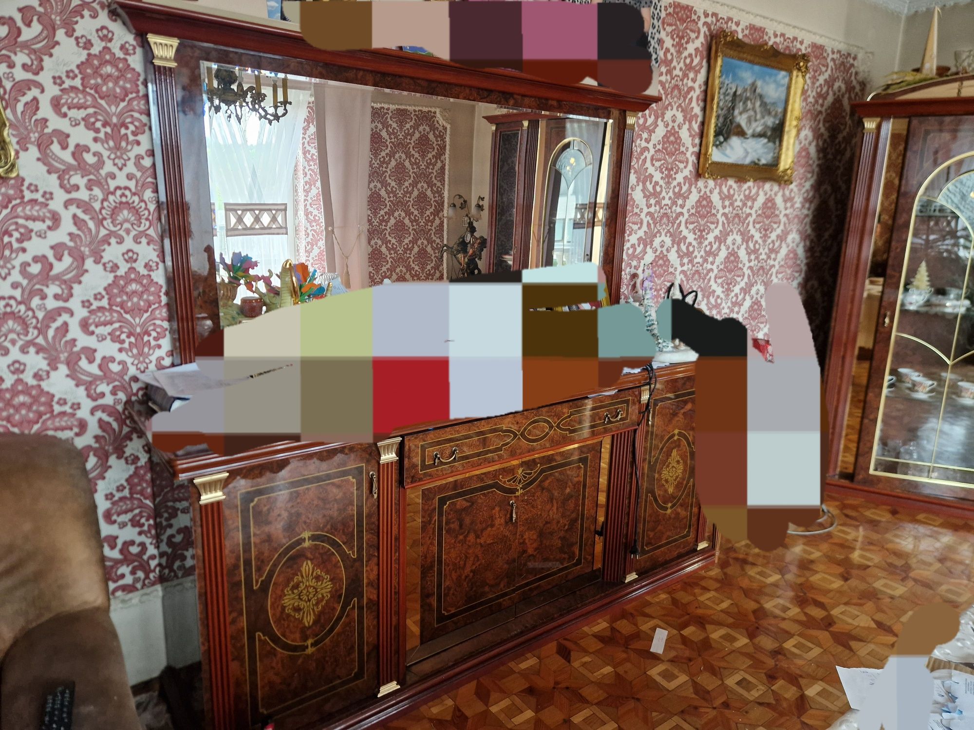 Komplet mebli włoskich, wysoki połysk, stół