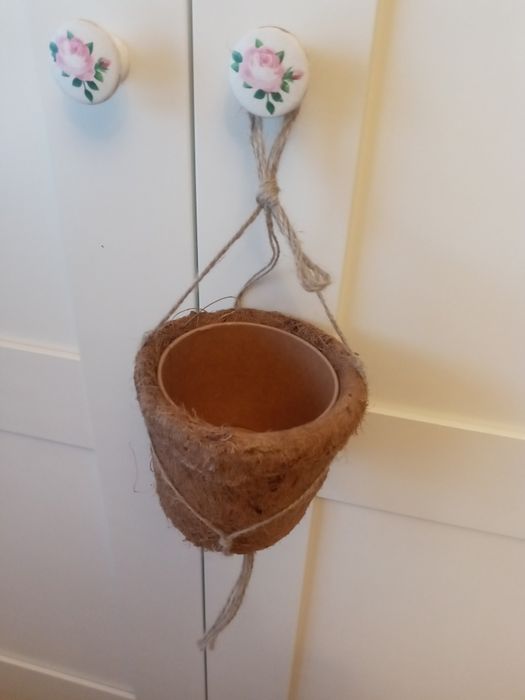 Kokosowe doniczki na kwiaty eko nowe wiszące
