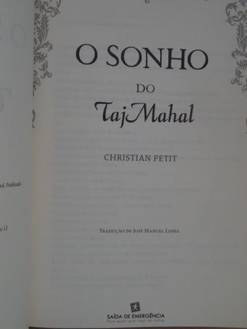 O Sonho do Taj Mahal de Christian Petit - 1ª Edição