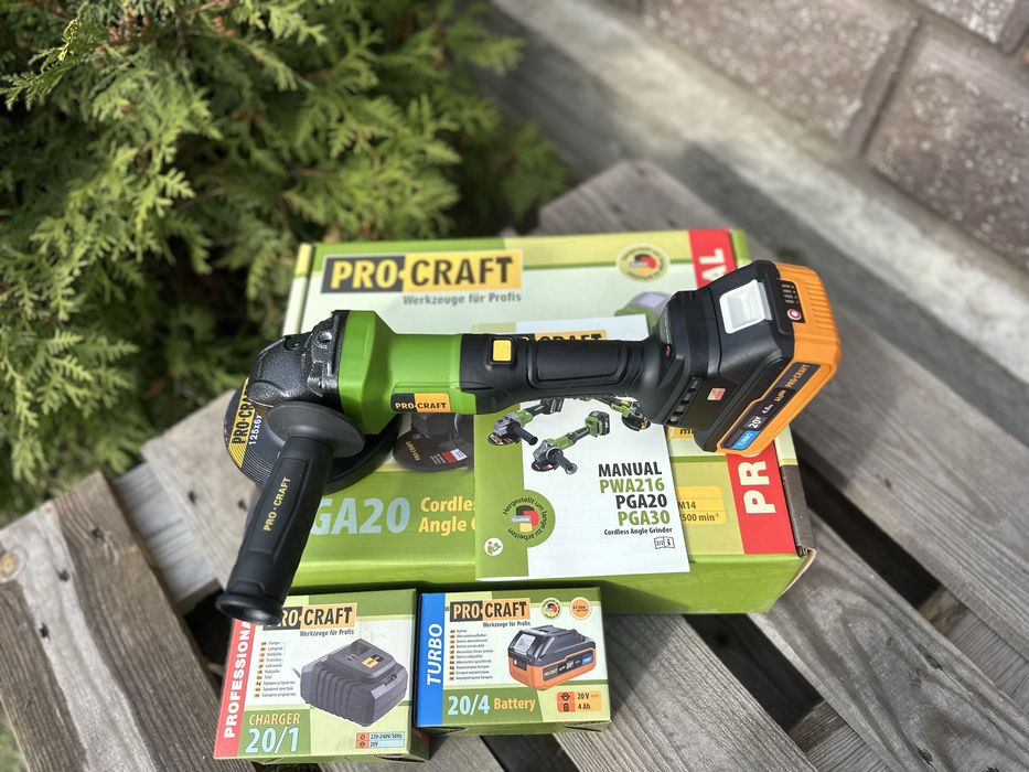 Акумуляторна професійна болгарка Procraft Pga 20 з 1 акб та зп