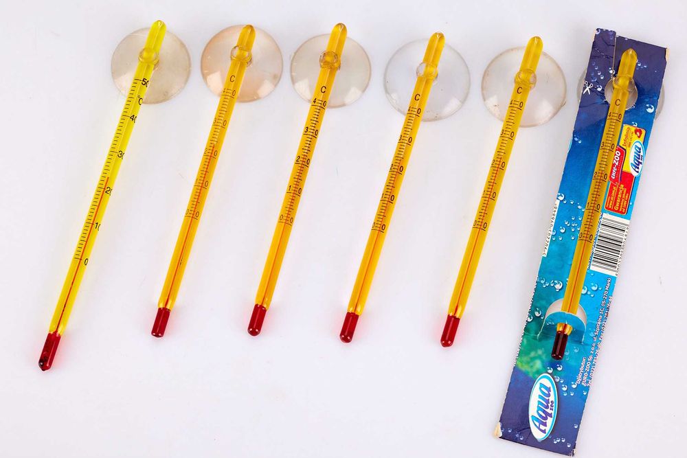 Termometr do akwarium alkoholowy Żółty szklany 6sztuk