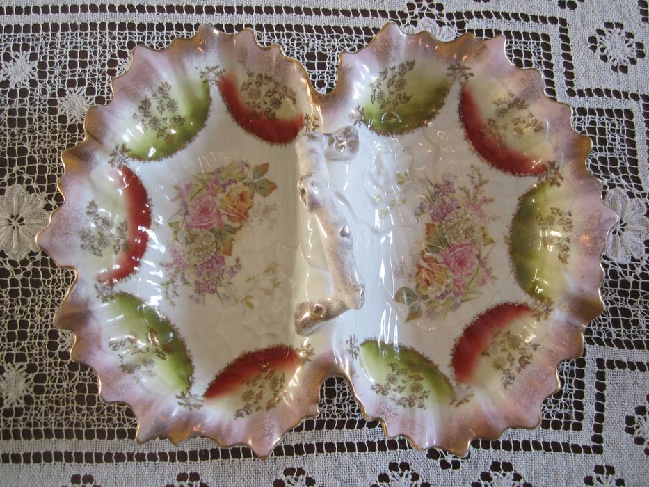 Kabaret, podwójny, duży, półmisek, Carl Tielsch, koniec XIX w.