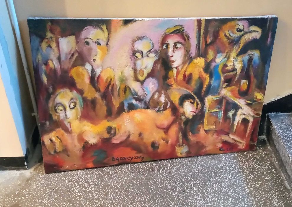 obraz olejny olej na płótnie Andrzej Kuczyński Egzorcyzmy 1987 74x110