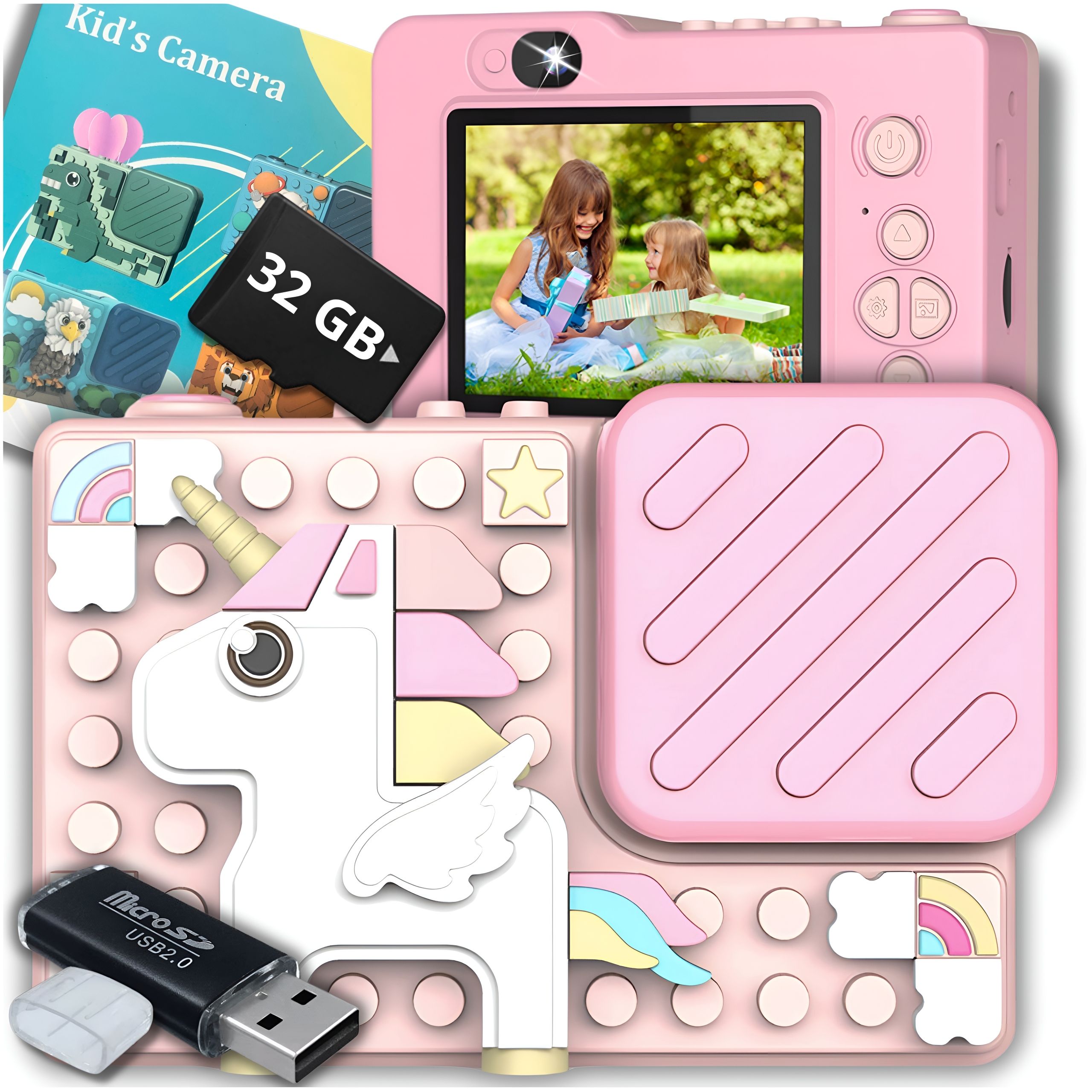 Aparat Fotograficzny Cyfrowy Dla Dzieci 40Mpx Kamera Selfie+Karta 32Gb
