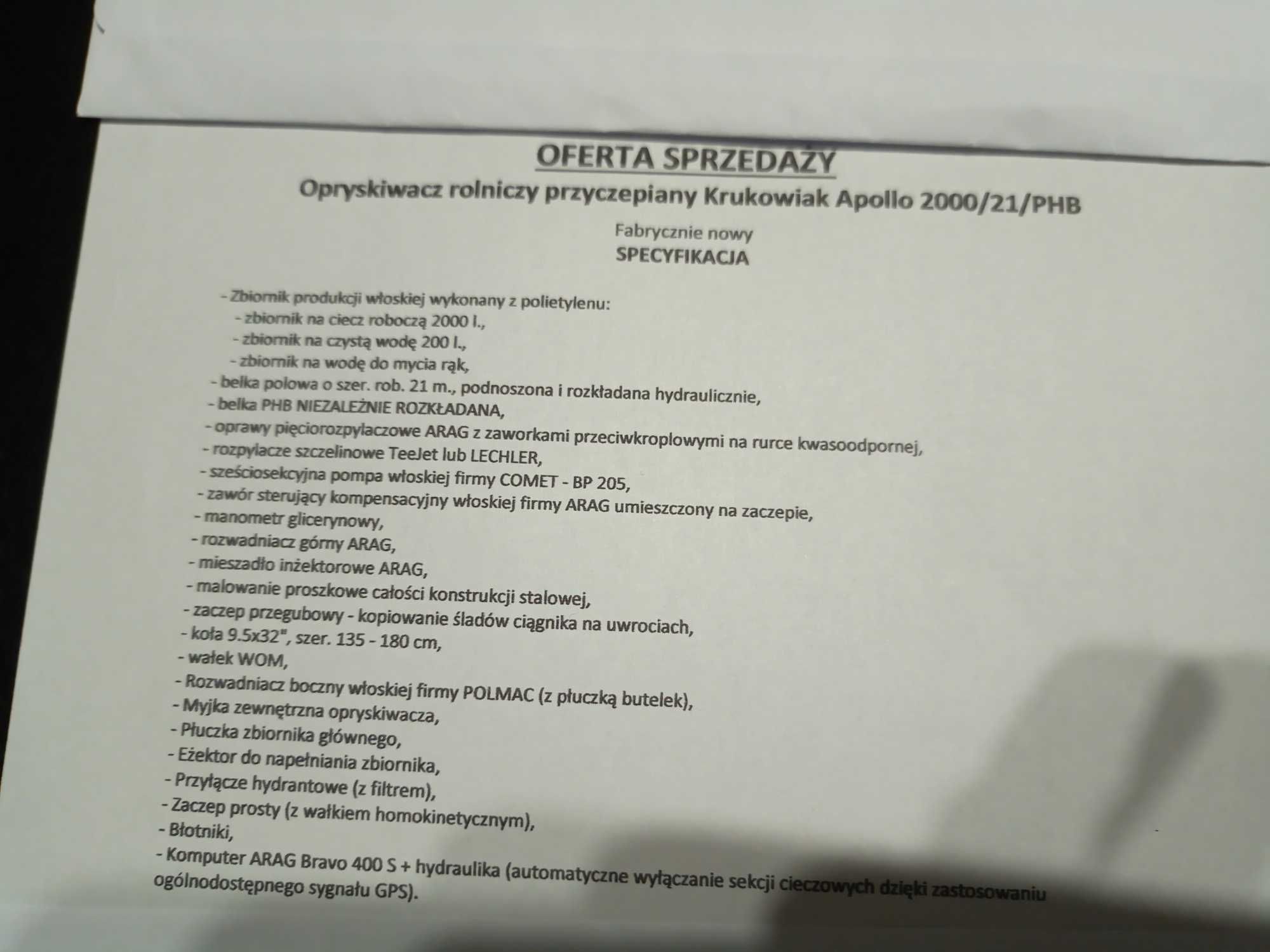 Opryskiwacz Krukowiak Apollo