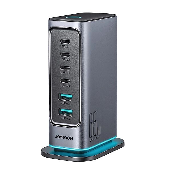 Ładowarka Joyroom JR-TCM02 wieloportowa GaN 65W EU 4x USB-C 2x USB-A -