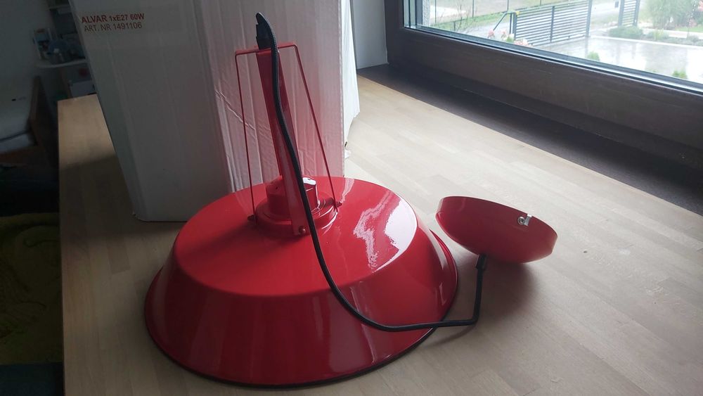 Stylowa lampa wisząca Alvar Britop | Nowa, czerwona, metalowa