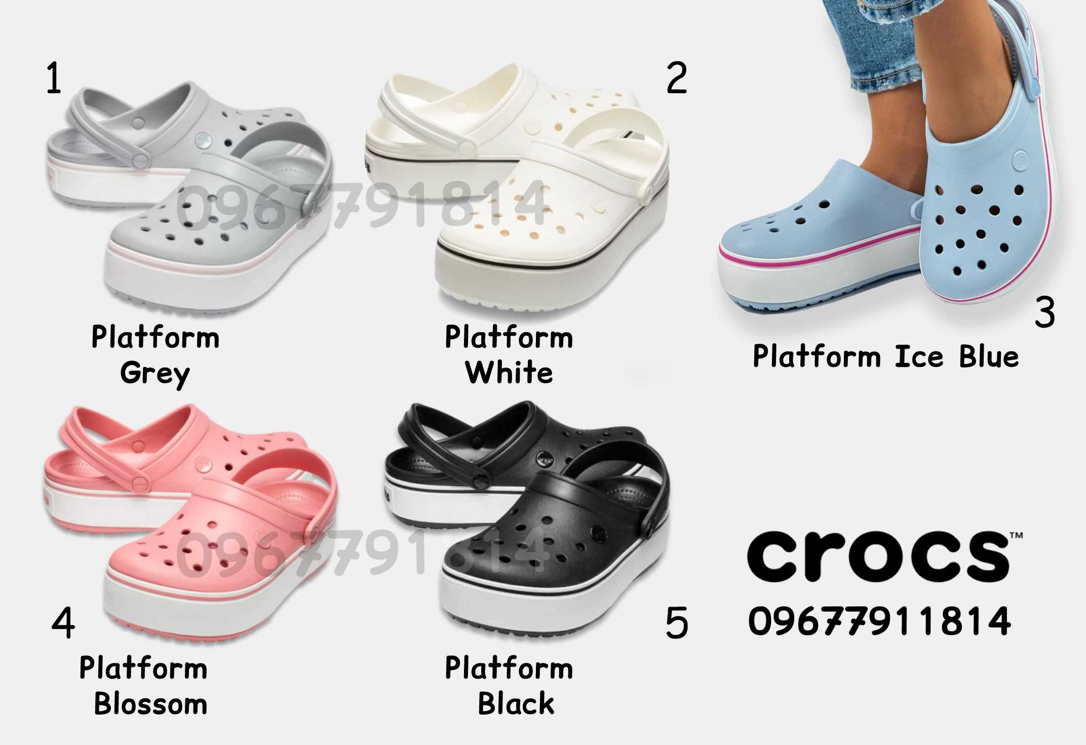 Crocs Crocband Platform кроксы крокбенд на платформе в 6 цветаx