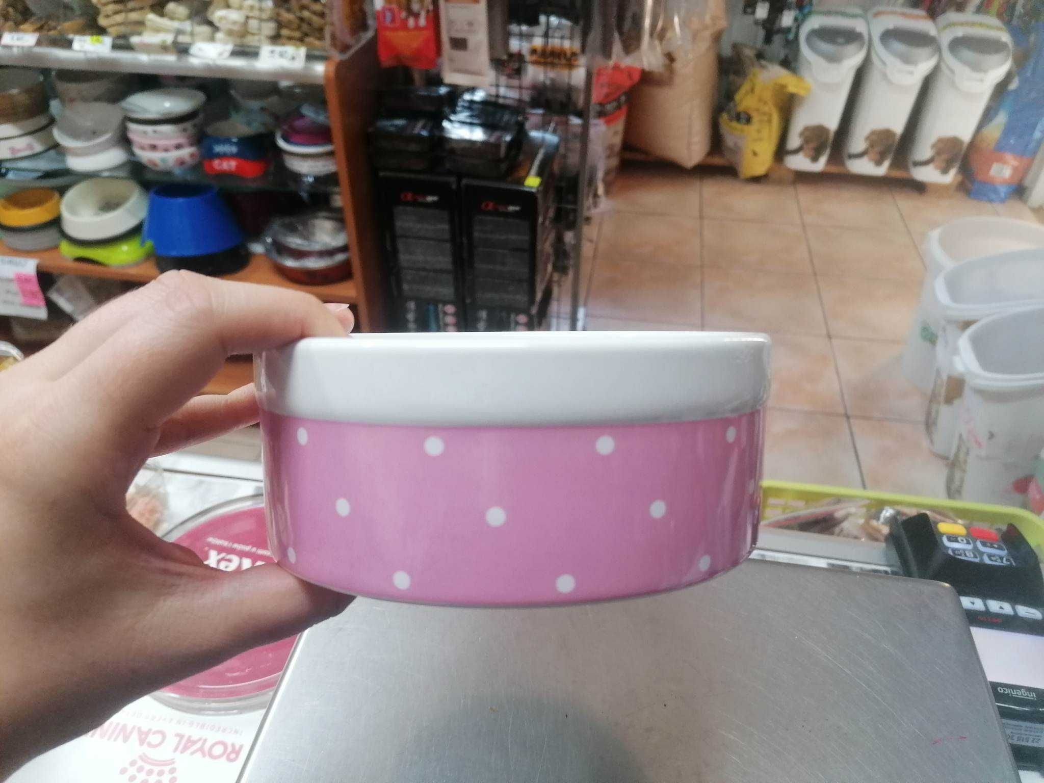 Miska ceramiczna RÓŻOWA + NIEBIESKA