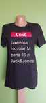 Czarny tshirt z napisami Jack&Jones rozm.M
