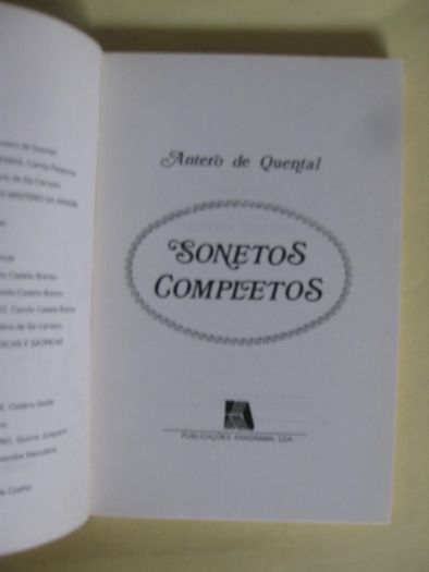 Sonetos Completos de Antero de Quental