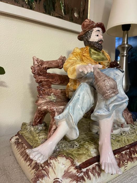 Figurka porcelanowa ceramika wielka ogromna Capodimonte Bossano 38 cm