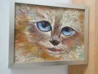 Obraz kot malowany (Olej na płótnie) z certyfikatem Małgorzaty Kruk