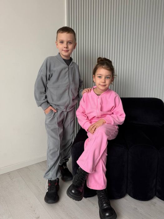 Костюм флісовий дитячий на блискавці без капюшону різні кольори